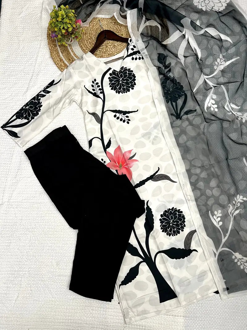 KF 4033 Kalaai Viscose Printed Kurti With Bottom Dupatta Exporters In India
